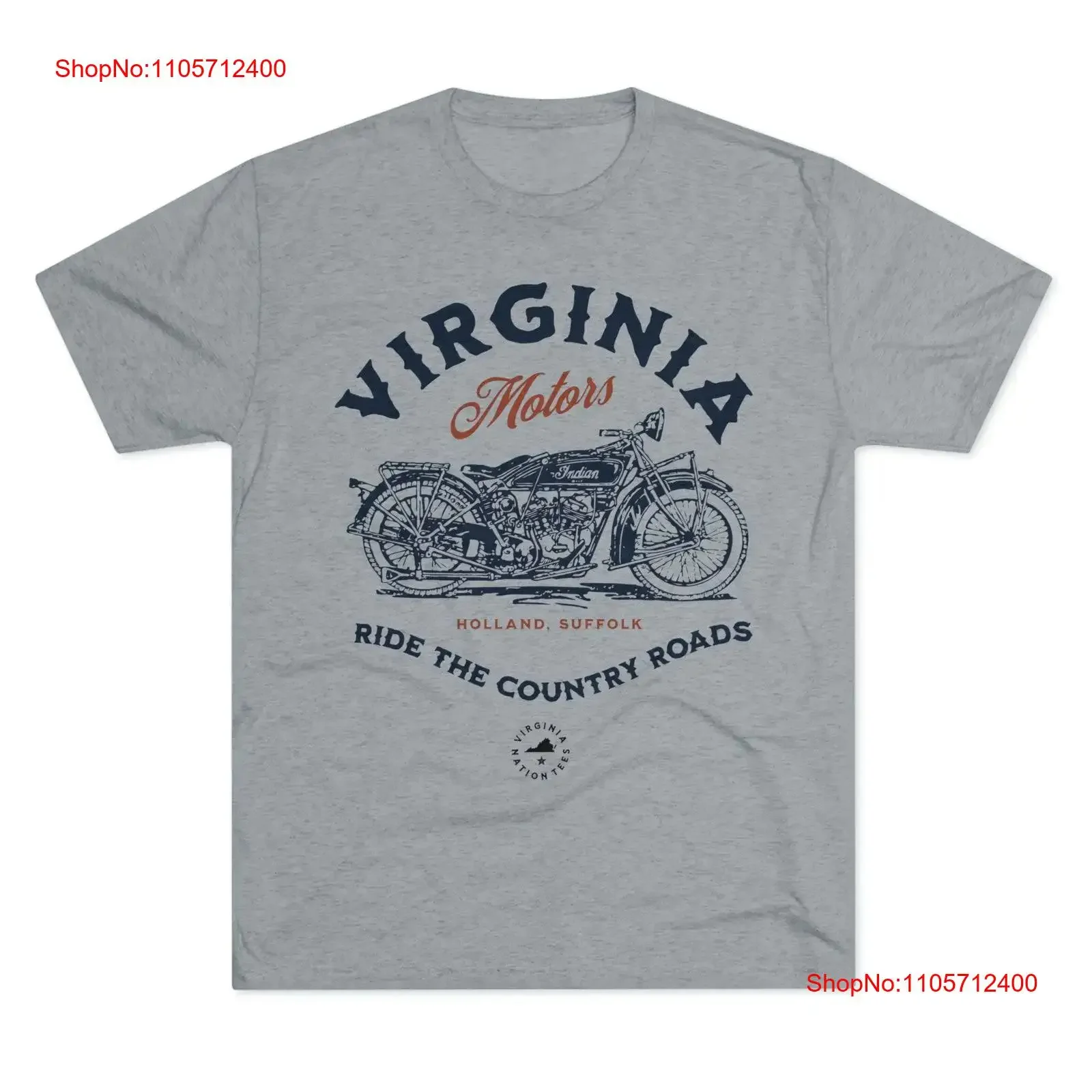 Virginia Motors T Shirt SPECIAL Tri Blend Crew Commonwealth of Bath Homestead VA vintage Washed fashion Casual Slightly Unisex