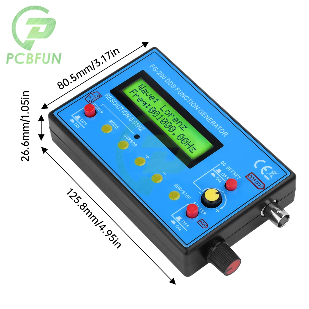 FG-100 FG-200 DDS Function Signal Generator Frequency Counter 0.01Hz - 500KHz Signal Source Module Sine+Square+Sawtooth Waveform