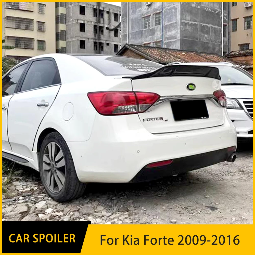 

For Kia Forte Car Rear Lip Spoiler Trim Black Carbon Tail Trunk Wing 2009 2010 2011 2012 2013 2014 2015 Luggage Compartment Tail