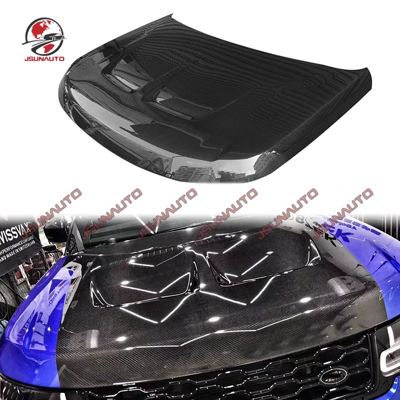 Fit For Land Rover SVR Style Carbon Fiber Engine Bonnet Cover Part For 14-22 Range Rover Sport Refit SVR Hood Bonnet