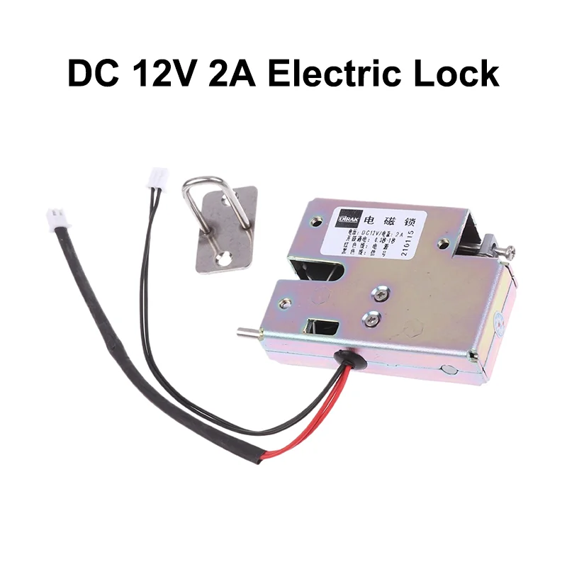 Электрический замок постоянного тока 12V2A, самооткрывающийся электронный замок для шкафа, небольшой соленоидный электрический замок для ящика шкафа с управлением