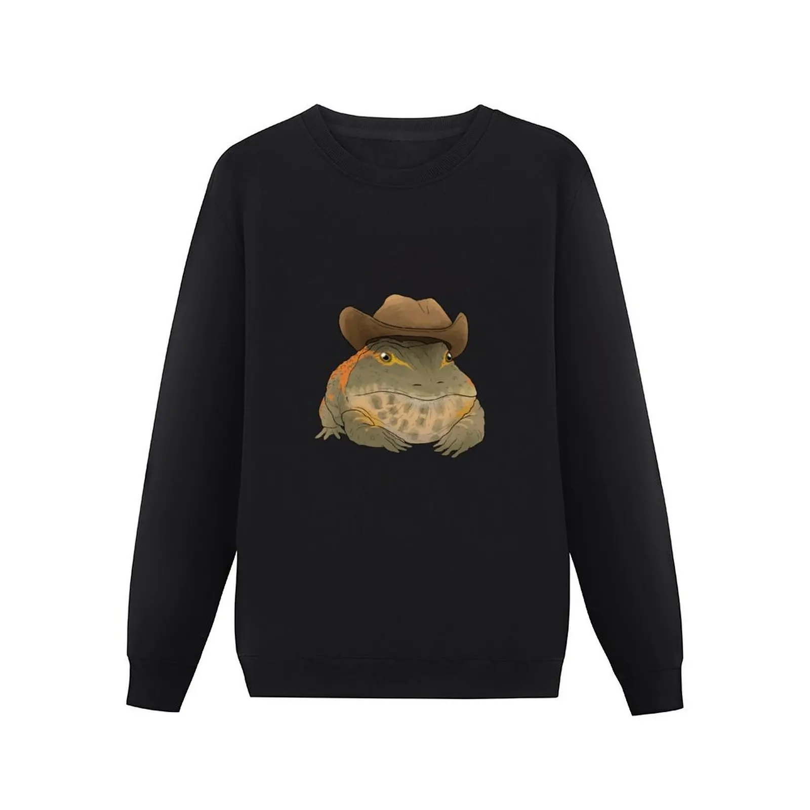 Beelzebufo prehistoric frog with hat Cretaceous Cowboy no text Pullover Hoodie fashion men winter man sweatshirt