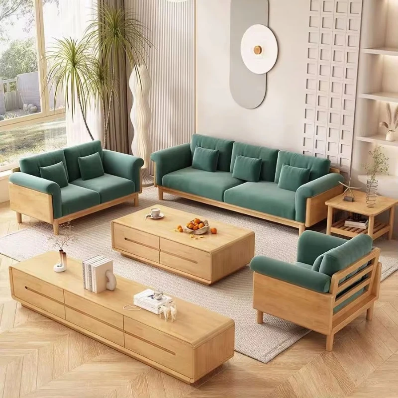 

Modern simple Japanese living room fabric sofa combination