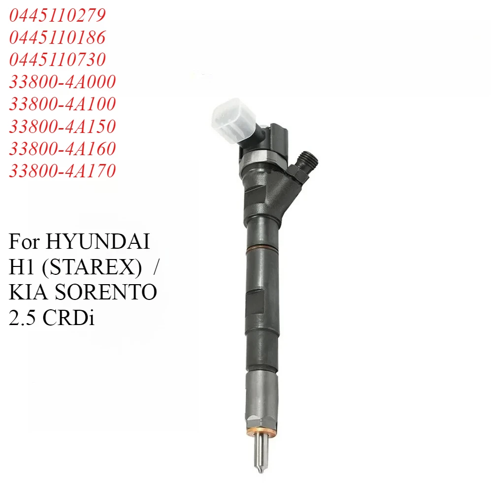 

Новый топливный инжектор в сборе 0445110279 0445110186 0445110092 33800 4A100 для HYUNDAI H1 (STAREX) / KIA SORENTO 2.5 CRDi 2002