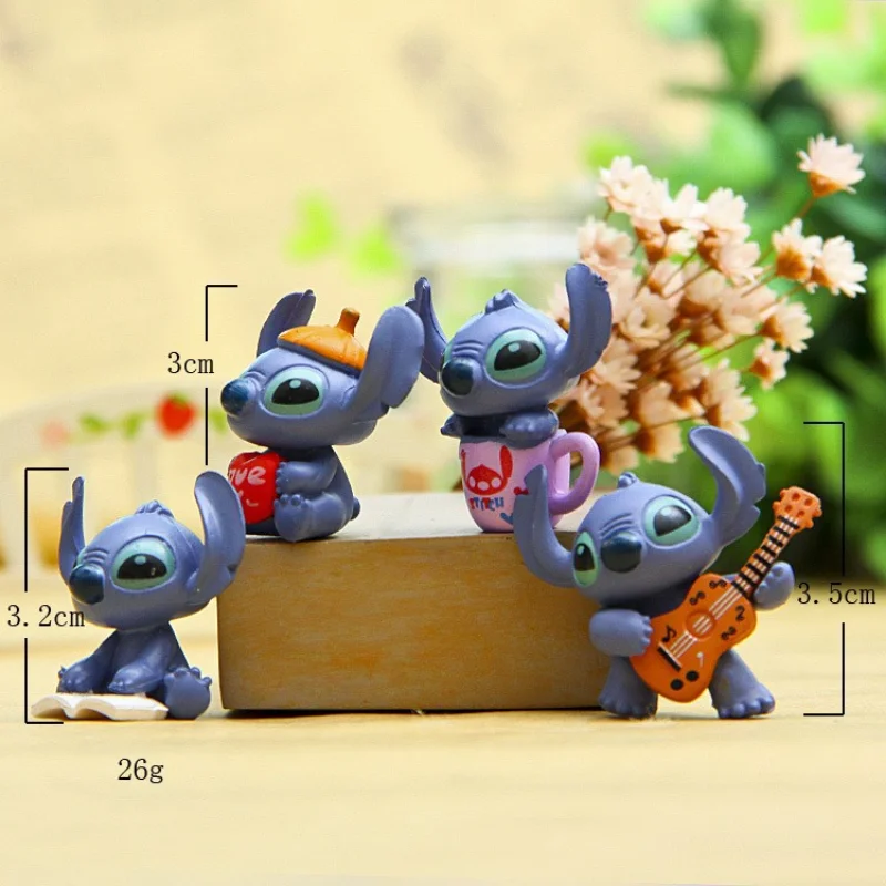 4/12pcsDisney Stitch Figure Toy Set Anime Mini Stitch Action Figures Dolls Home Party Supply Decoration Toys Christmas Gift Toys