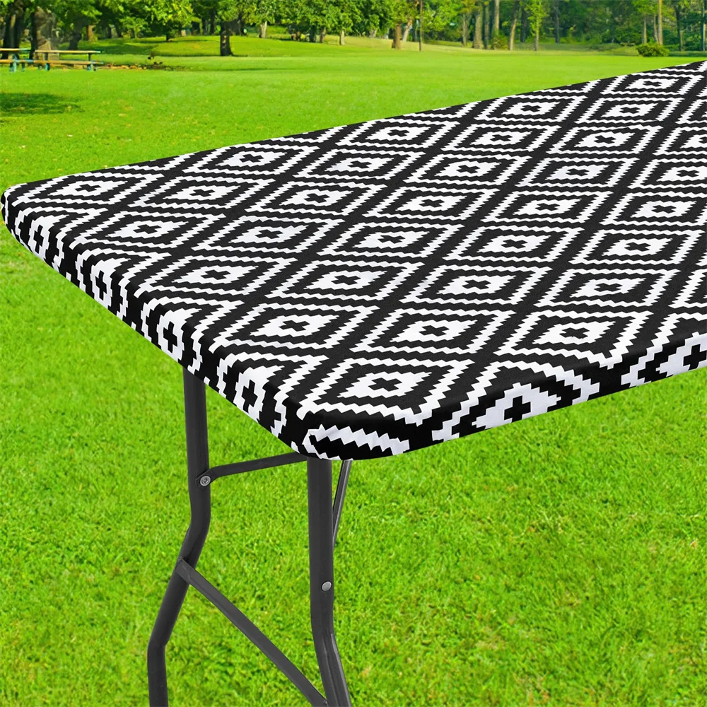 Olanly Rectangle Picnic Table Cloth Waterproof Outdoor Tablecloths Flannel Backed Vinyl Table Cover For Camping Dining Indoor