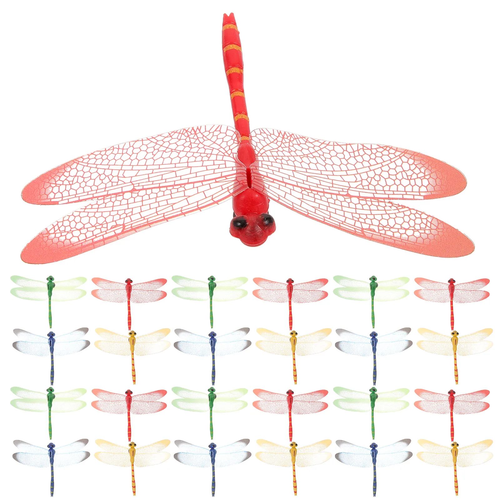 

25 Pcs Fake Dragonfly Shape Decor 5cm Simulated Dragonfly Decoration PVC Magnetic Fridge Whiteboard Garden Indoor Wall Decor