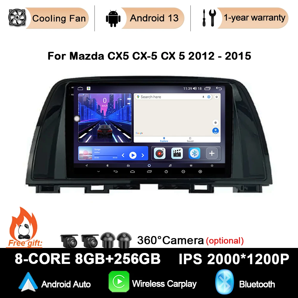 

Автомагнитола для Mazda CX5 CX-5 CX 5 2012-2015, мультимедийный плеер для Carplay, стерео, GPS, DVD, Авторадио, 4G, Wi-Fi, Android 13, навигатор