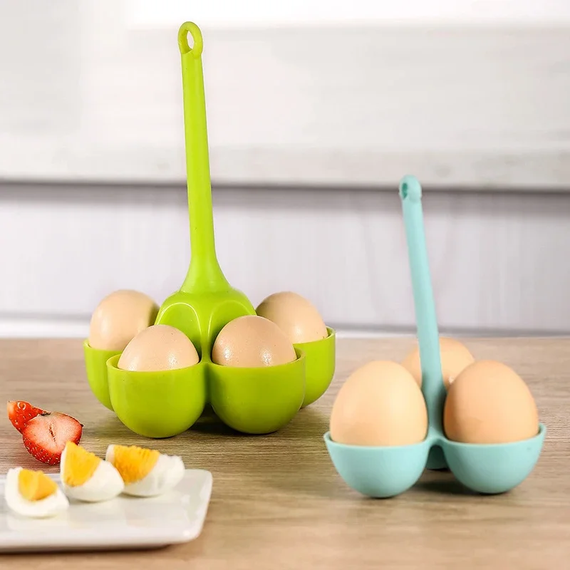 New Steamed Egg Holder Silicone Egg Boiler with Five Holes Handle for Boiled Eggs Kitchen Kits Cooking Accessories