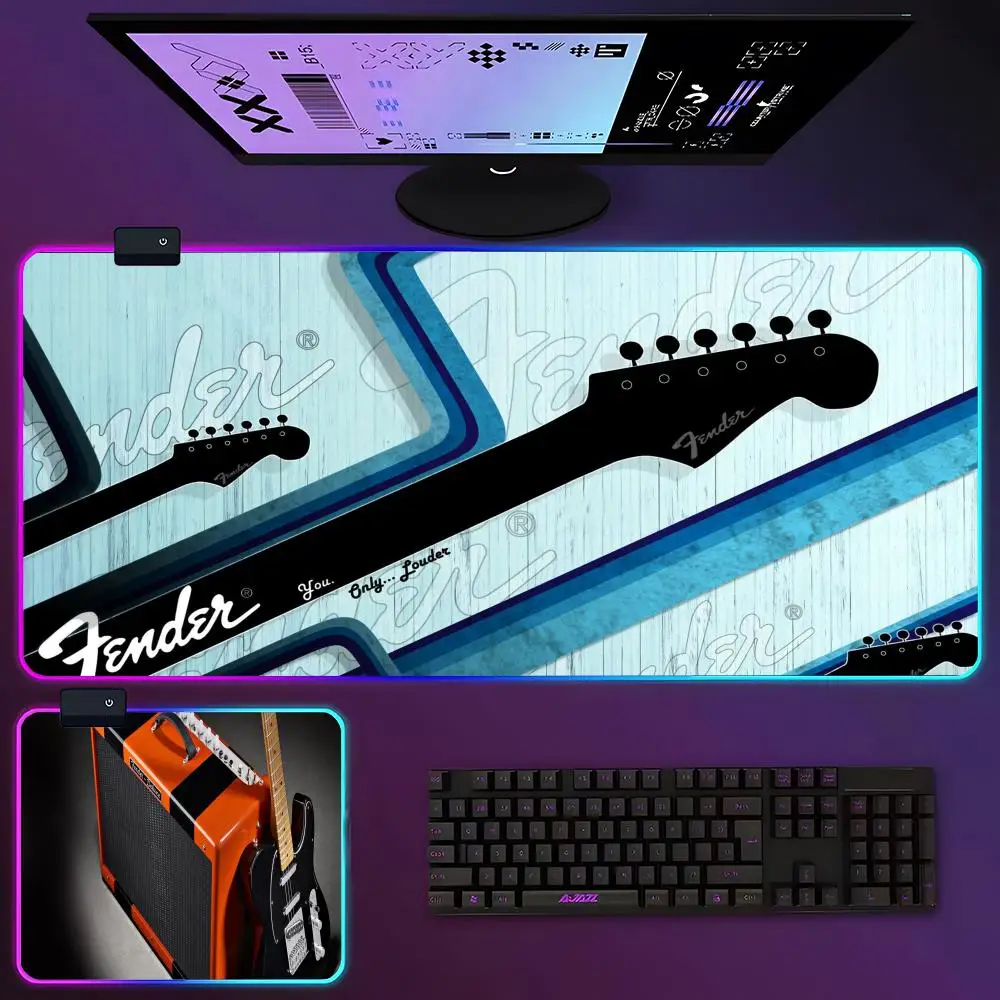 Fender Mouse Pad RGB Luminous 700X400mm Large Table Pad Encrypted Anti Skid Super Large Mouse Pad