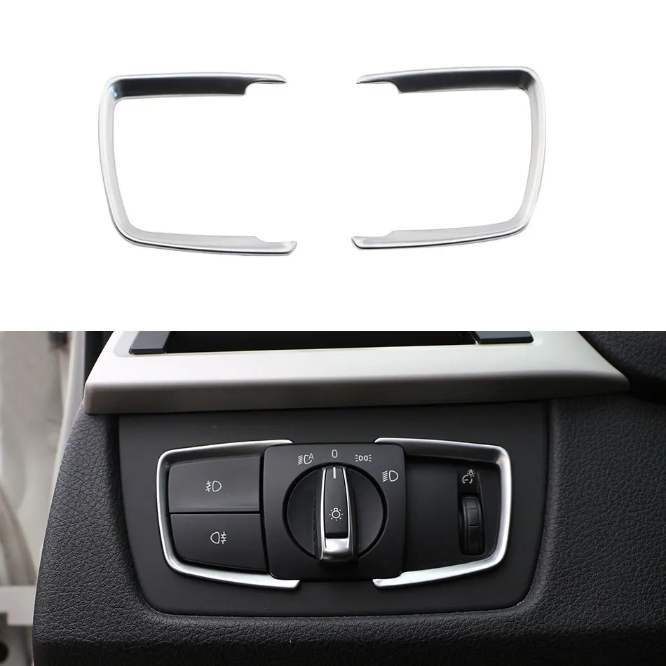 Car Pearl Chrome Trim Car Head Light Switch Frame Cover for BMW 2 /3/ 4-Series F30 320 328 2013 2014 2015 Accessories