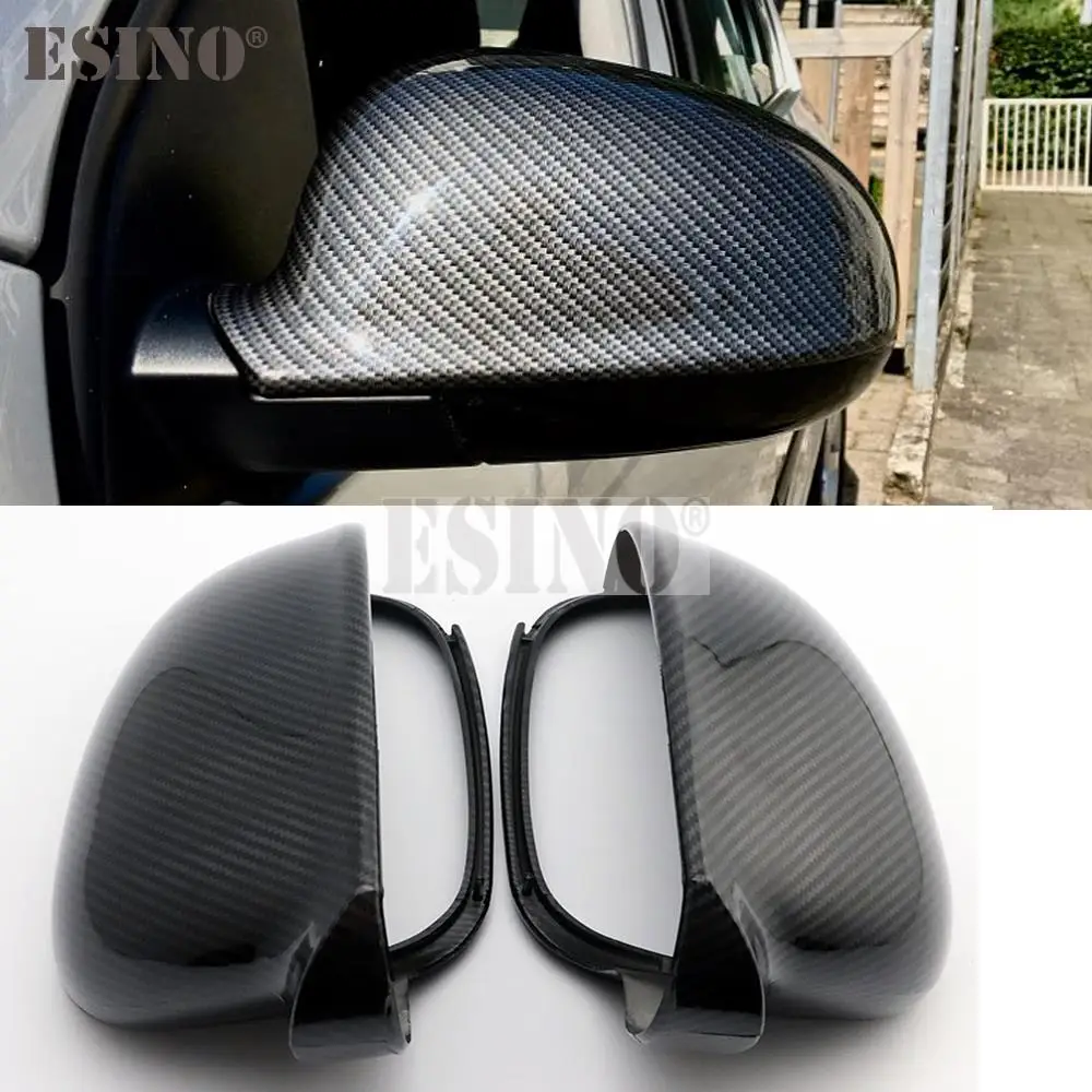 

2 x ABS Carbon Fiber Look Rearview Side Mirror Replacement Covers Cases For Volkswagen VW Golf EOS Jetta Passat Sharan Superb