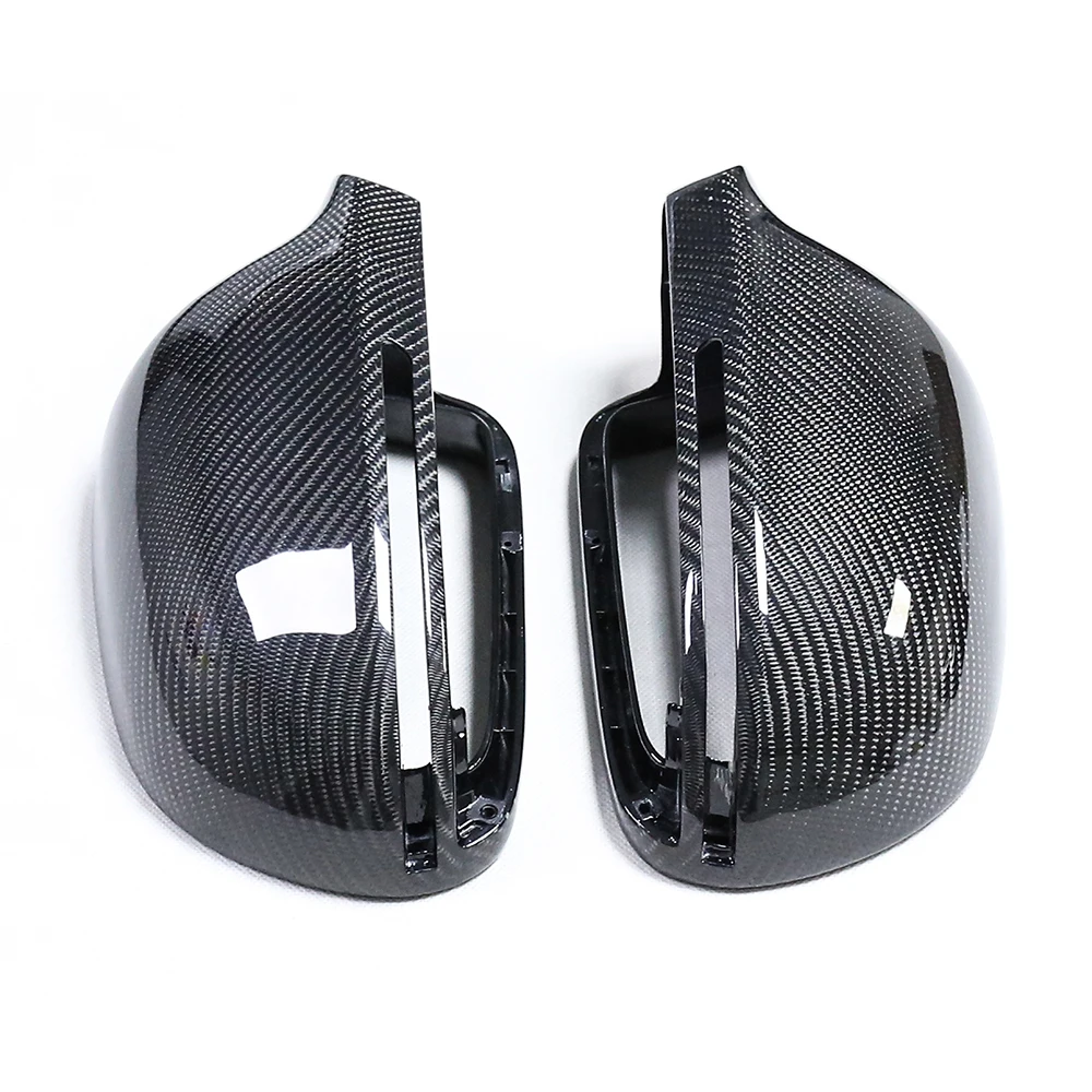 For Audi A4 B8 B8.5 Carbon Fiber Side Wing Mirror Covers Caps Replacement Mirror Without & With Lane Assist 2010-2016