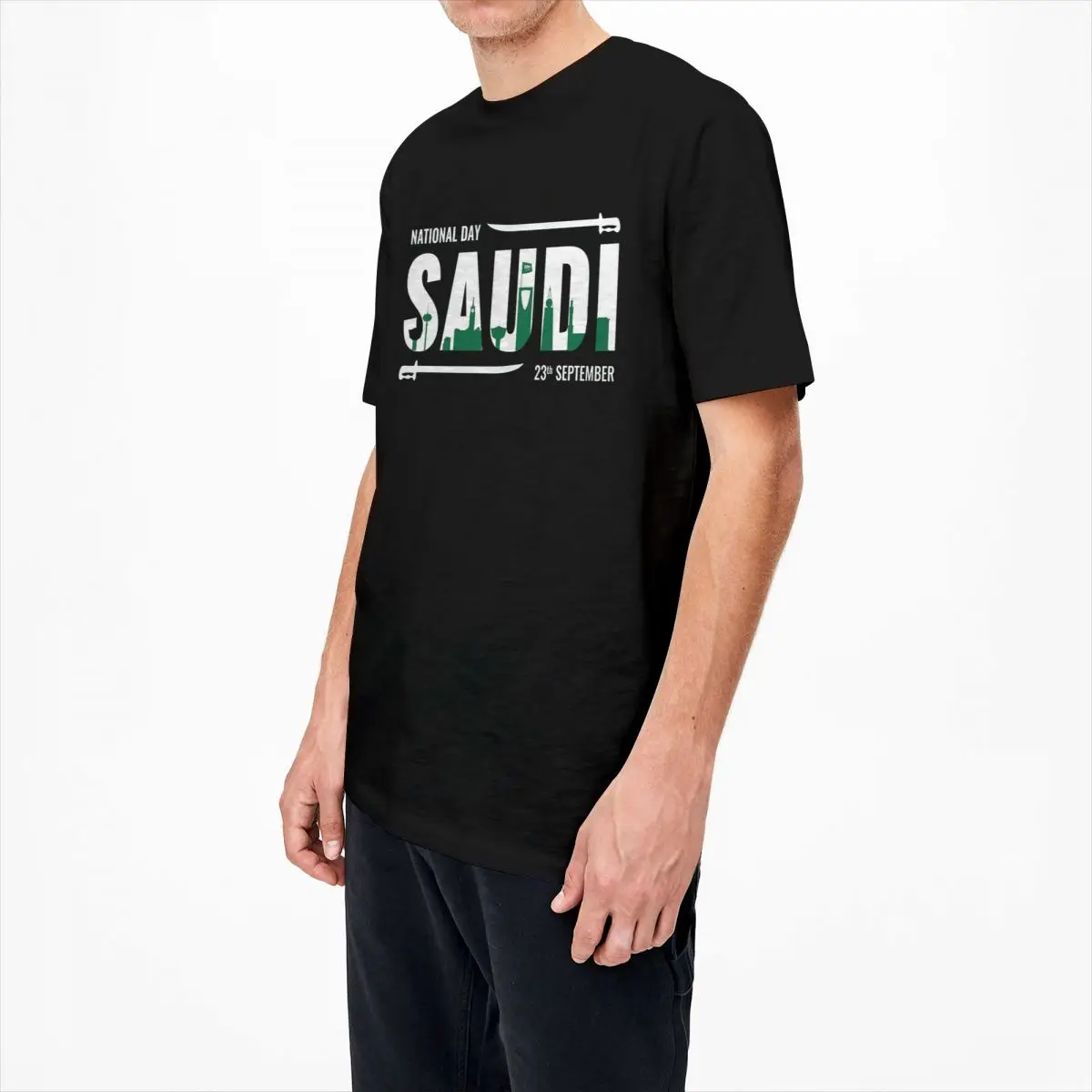 Men T Shirt Kingdom Of Saudi Arabia 23 September T Shirts Hipster Summer Tee Shirt Classic Casual Cotton Tops Gift