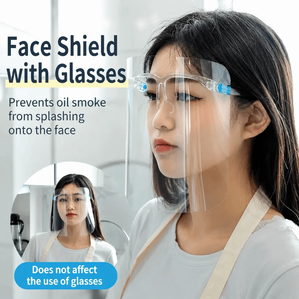 Anti-Fog Anti-smoke Anti-Oil Mask Full Face Cover Transparent Full Face Mask Reusable Splash Proof Safety Face Shield Cooking