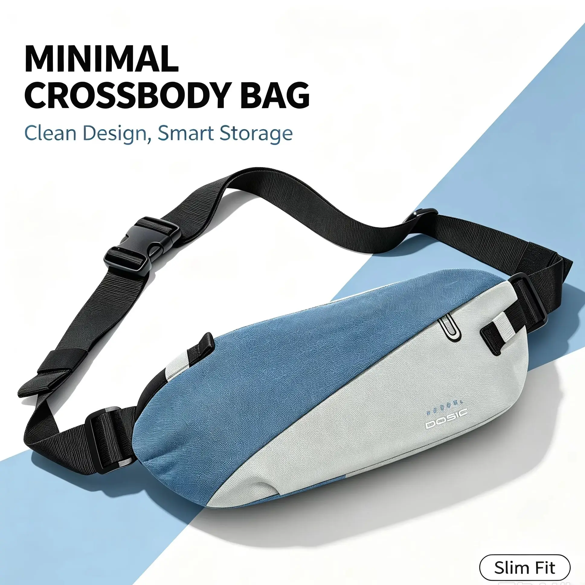 Fashion Portable Chest Bag Waist Bag for Men, Casual Sports Crossbody Bag Simple and Versatile Shoulder Backpack Wallet Card Bag