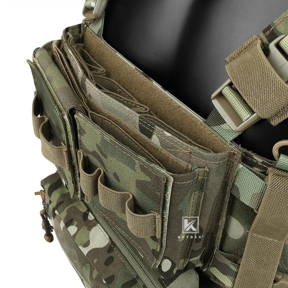 KRYDEX MK3 MK4 mikro mücadele şasi modüler göğüs Rig Airsoft avcılık savaş taktik taşıyıcı yelek w/ 5.56 7.62 dergisi kılıfı