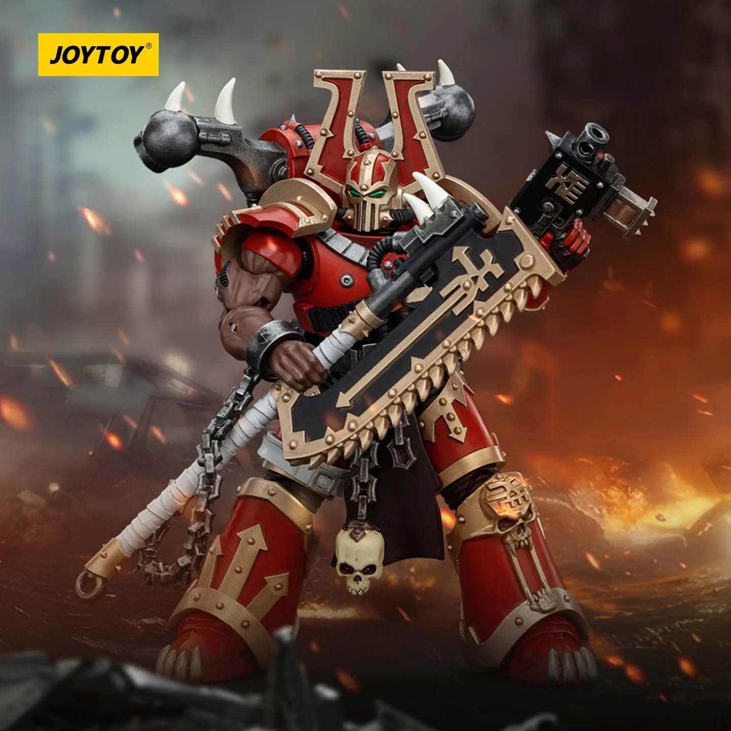

JOYTOY Dark Source Warhammer 40k World Devourer JT00553 1/18 модель солдата игрушка с рыхлителем цепной пилы топор для воинов Берсеркер