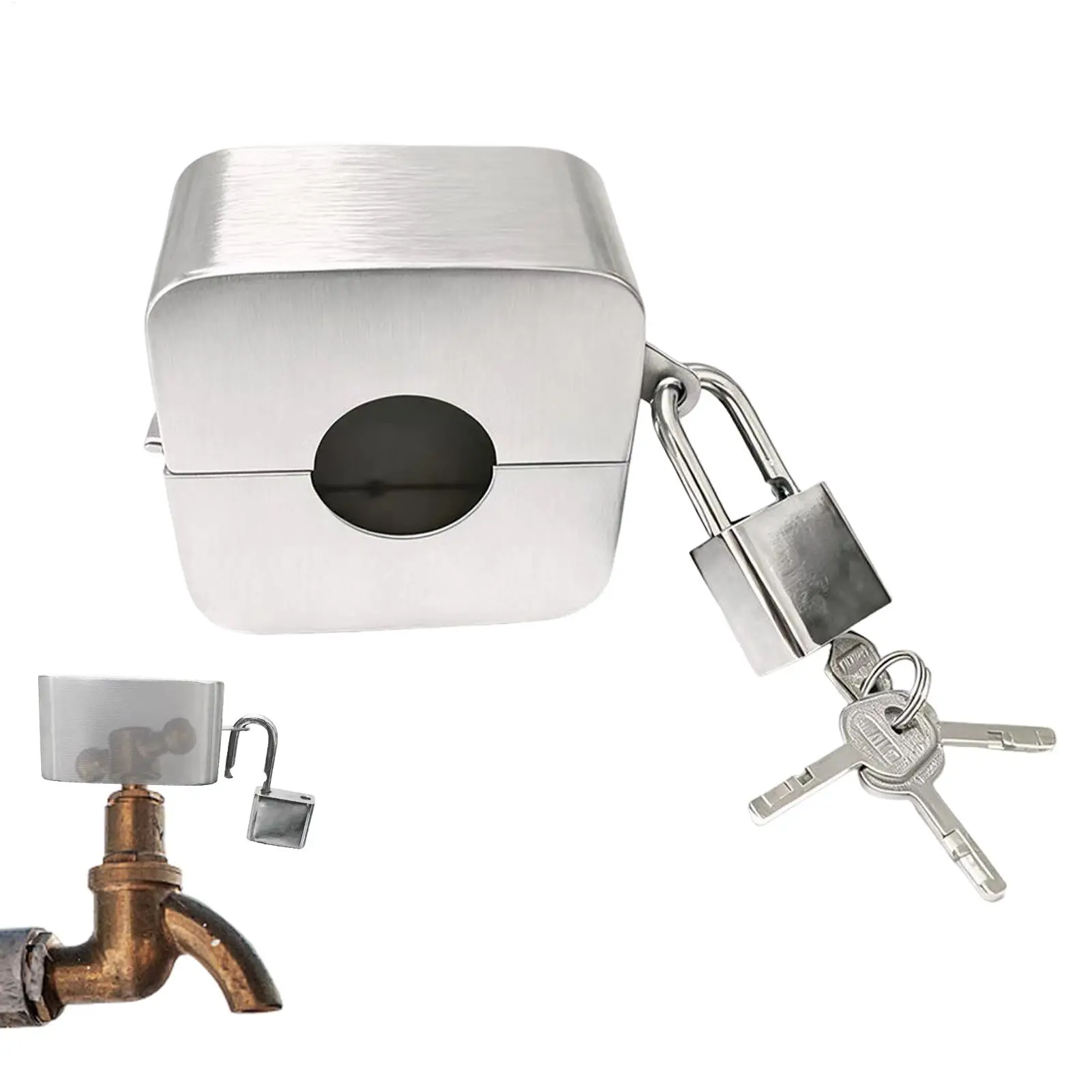 Spigot Lock Stainless Steel Garden Bib Gate Valve Protection Hose Spigot Lock For Unauthorized Use Vandalism Theft Bandit