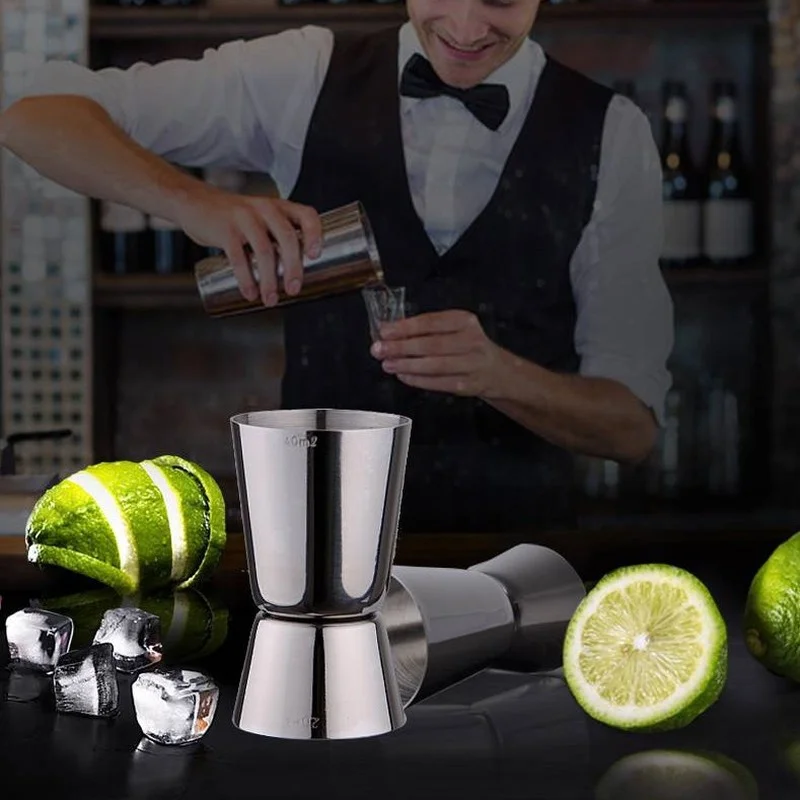 15/30ml or 25/50ml Stainless Steel Cocktail Shaker Measure Cup Dual Shot Drink Spirit Jigger Kitchen Gadgets