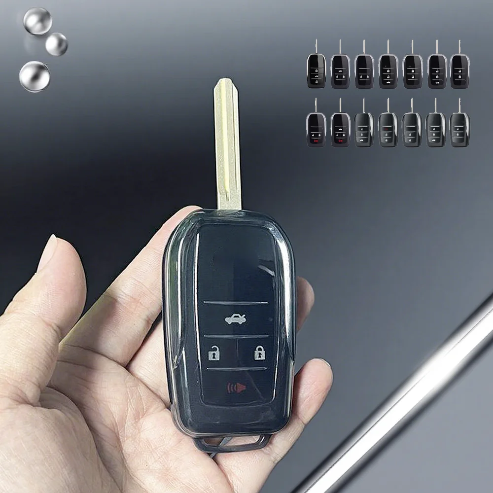 

Transparent TPU for Toyota Upgrade Modified Car Key Case for Toyota Reiz Corolla Vios Camry RAV Prado YARIS 2014 key cover fob