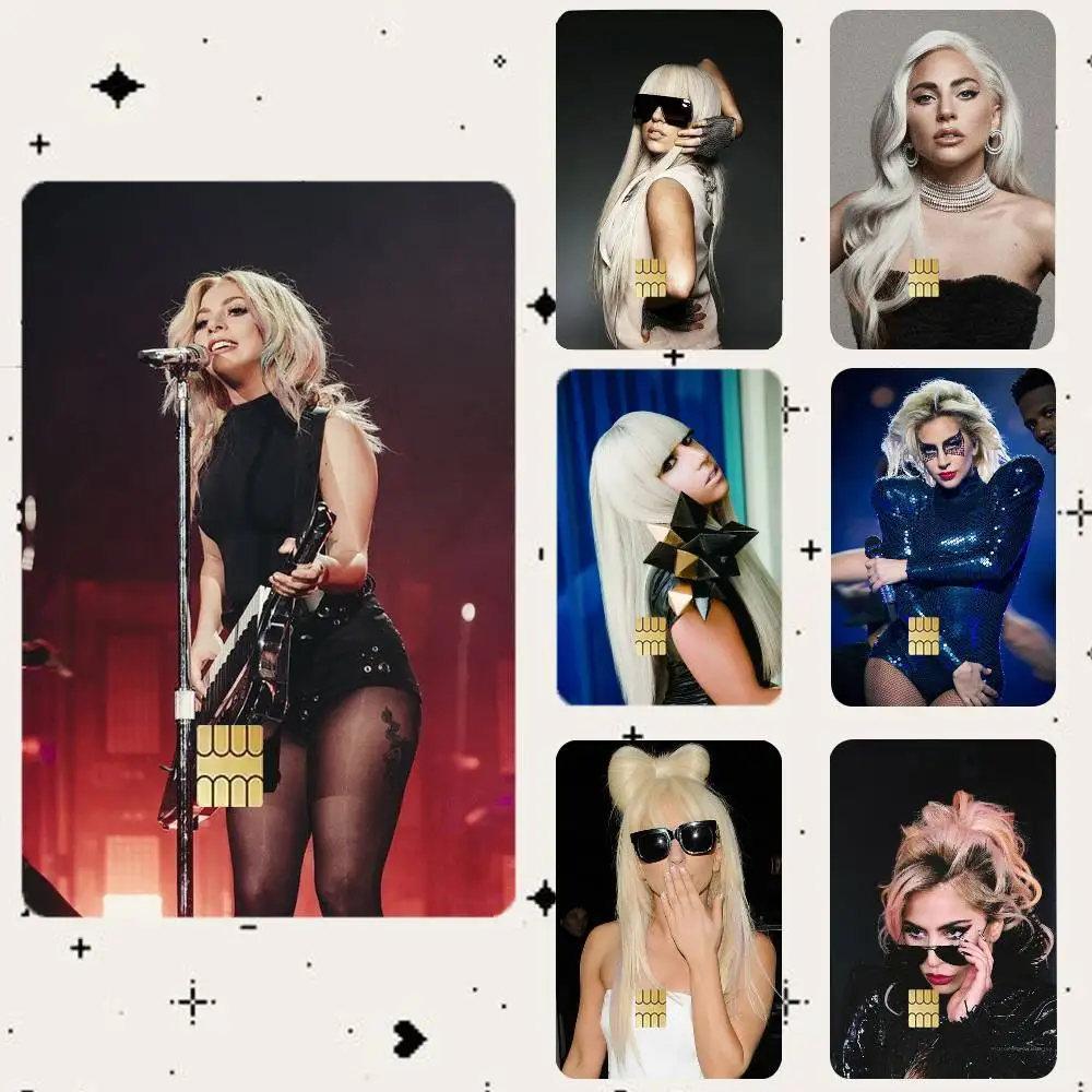 

Pop Singer Lady Gaga Cartoon Style HD Waterproof Card Skins Protective Stickers for Credit Bank Game Cards