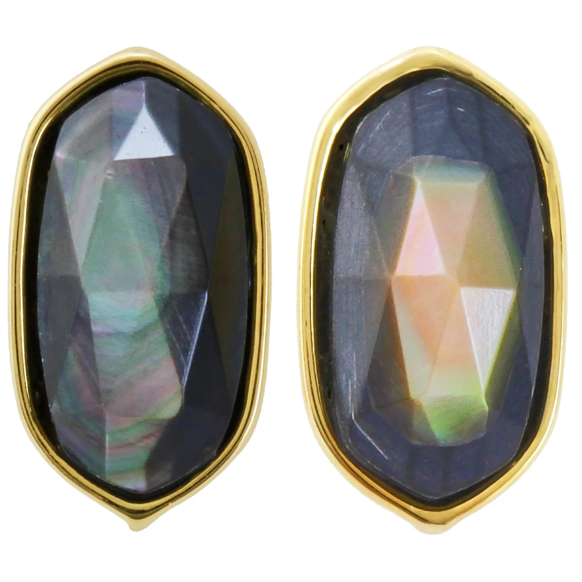 

Oval Labradorite Faceted Stone Stud Earrings For Women Jewelry