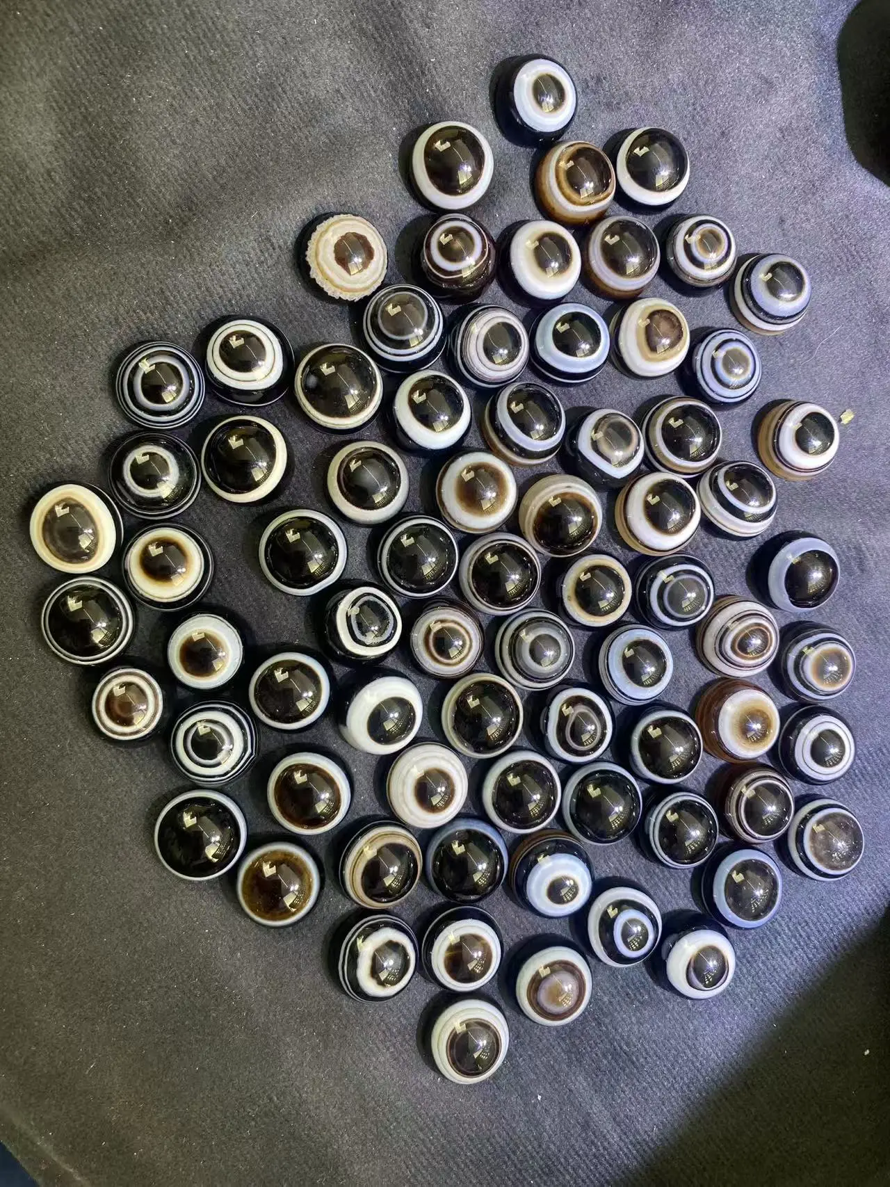 

1pcs/lot Natural Agate One Eye Sheep Plate Beads Optimization Ring face Circular hemispherical curved surface Set ring 16mm