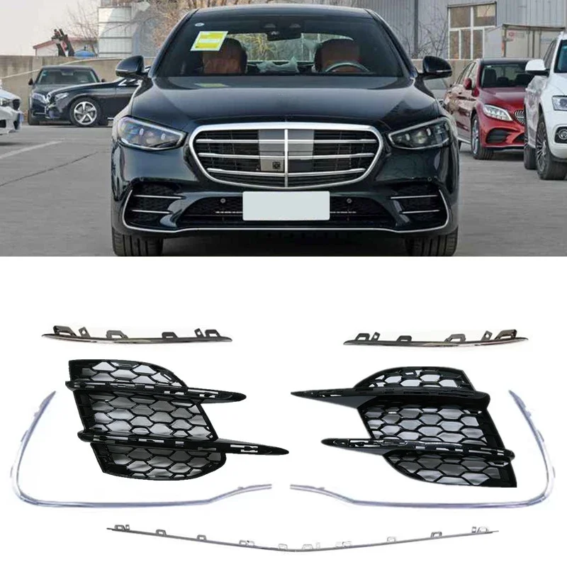 

Front/ Rear Bumper Grille Lower Strip Trim for Mercedes-Benz W223 S Class 4MATIC Sedan S400 S450 S500L 2021-2023