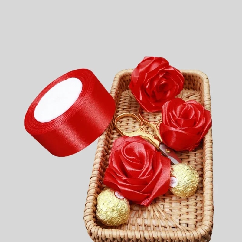25yards/roll 4cm Satin Ribbon for Gift Wrapping Bows Making Floral Bouquets DIY Wreaths Sewing Projects Wedding Party Decor