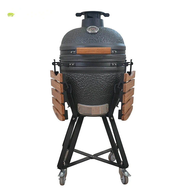 Auplex Green Kamado Big Joe 18 inch Outdoor pellet Smoker Charcoal Egg Grill BBQ With Stable Trolley