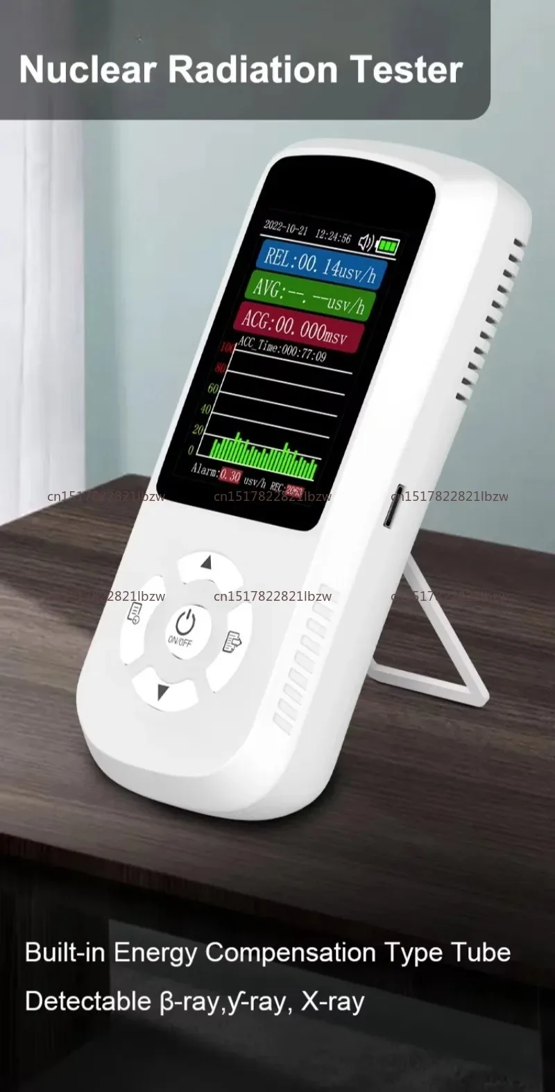 0~ 99.99usv/h range Nuclear radiation tester Detector monitoring Digital Geiger counter instrument, TFT-16 screen display