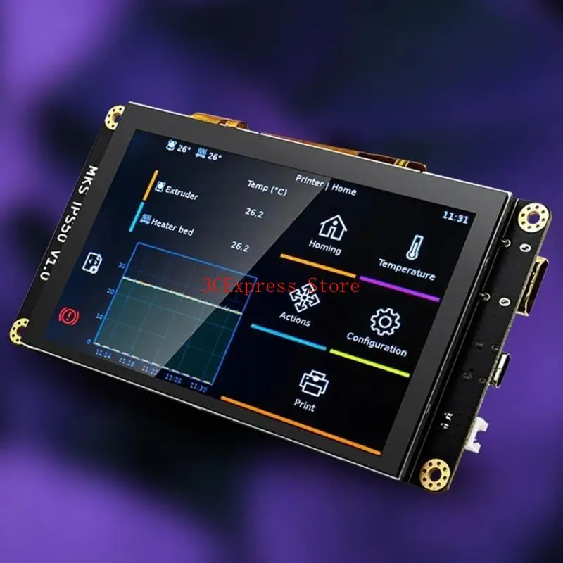 MKS IPS50 5INCH TFT شاشة عرض شاشة USB TYPE C PRINTER PRINTERS LCD شاشة 800X480 DC12-24V منفذ تزويد الطاقة