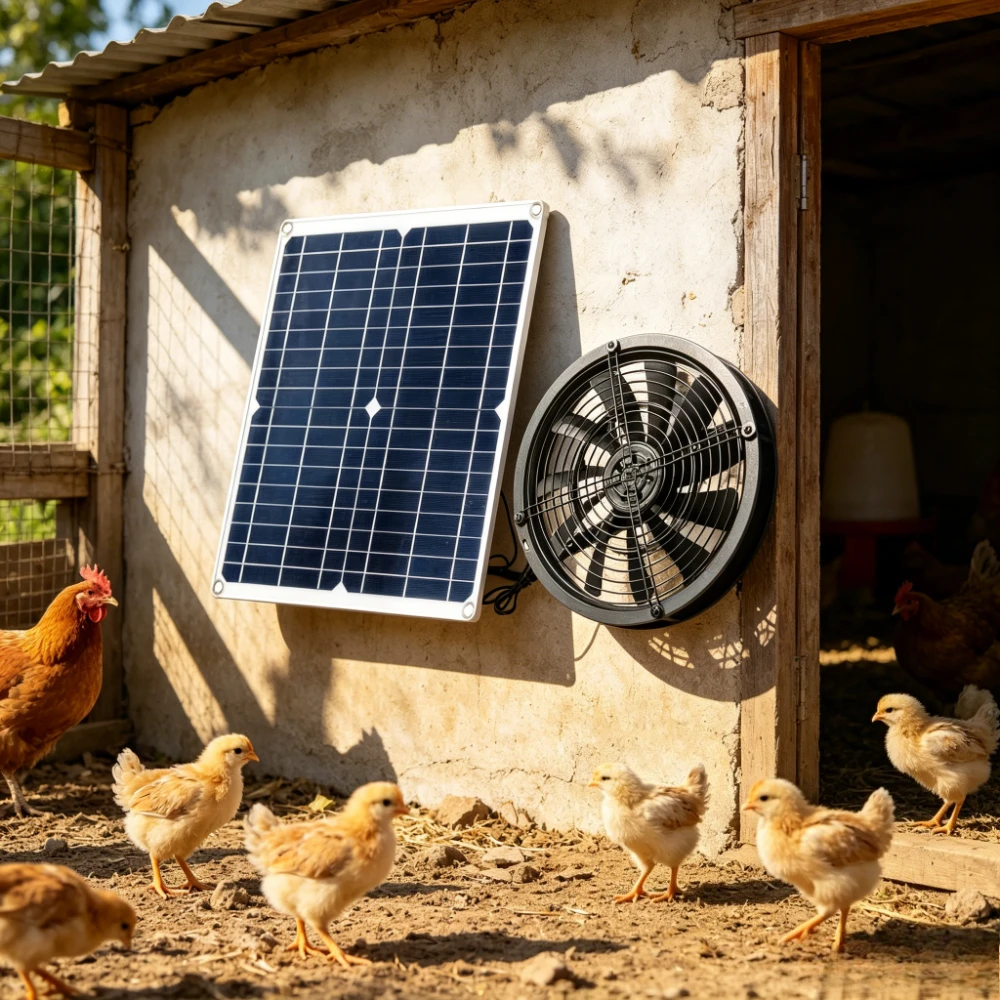 

15W 25W Solar Powered Ventilation Fan Kit Exhaust for Greenhouse Chicken Coop Dog House RV Shed Outdoor Weatherproof Air
