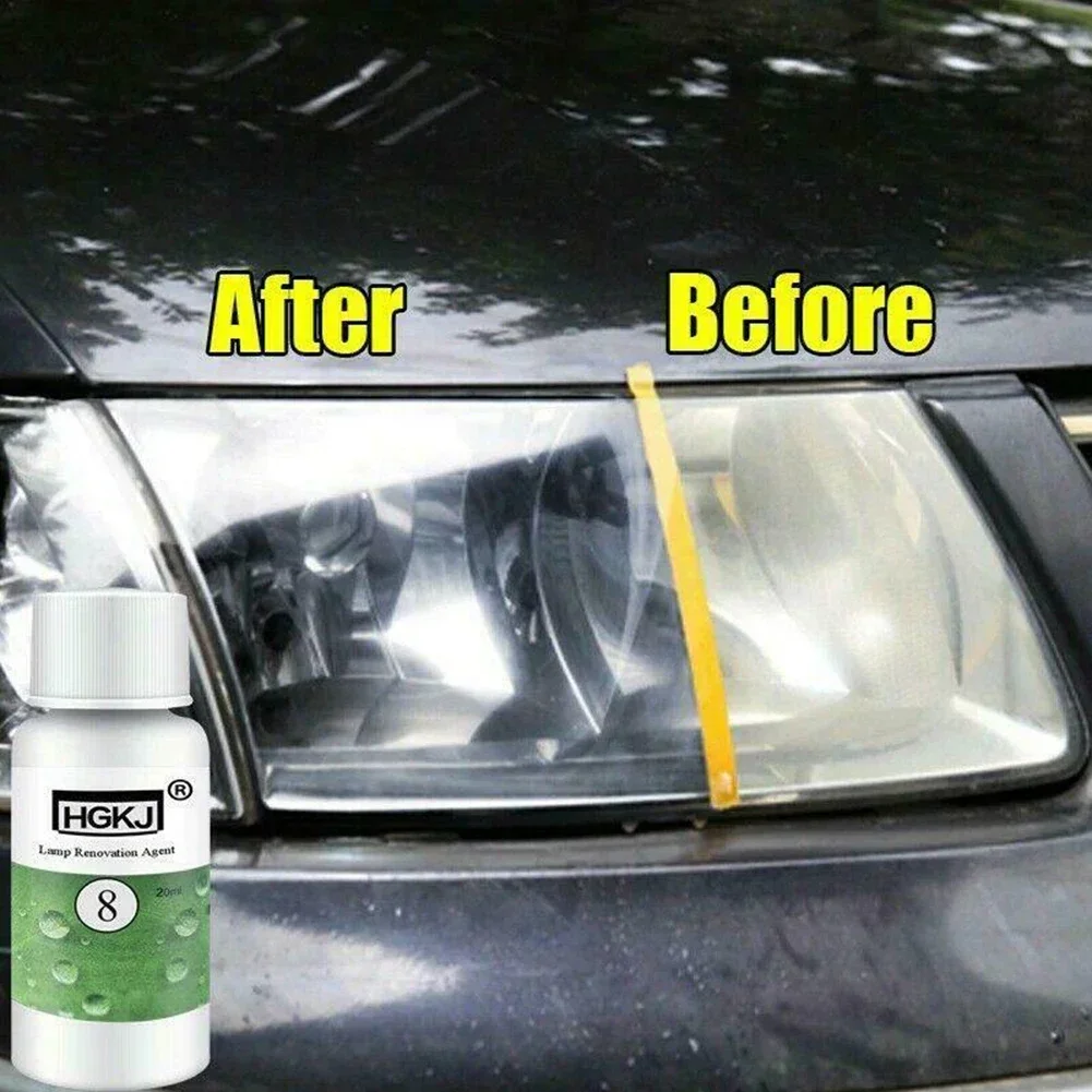 20ML Headlight Restorer HGKJ 8 Car Lights Polishing Kit Chemical Repair Renovation Auto Detailing Liquid Polymer Protect Coating