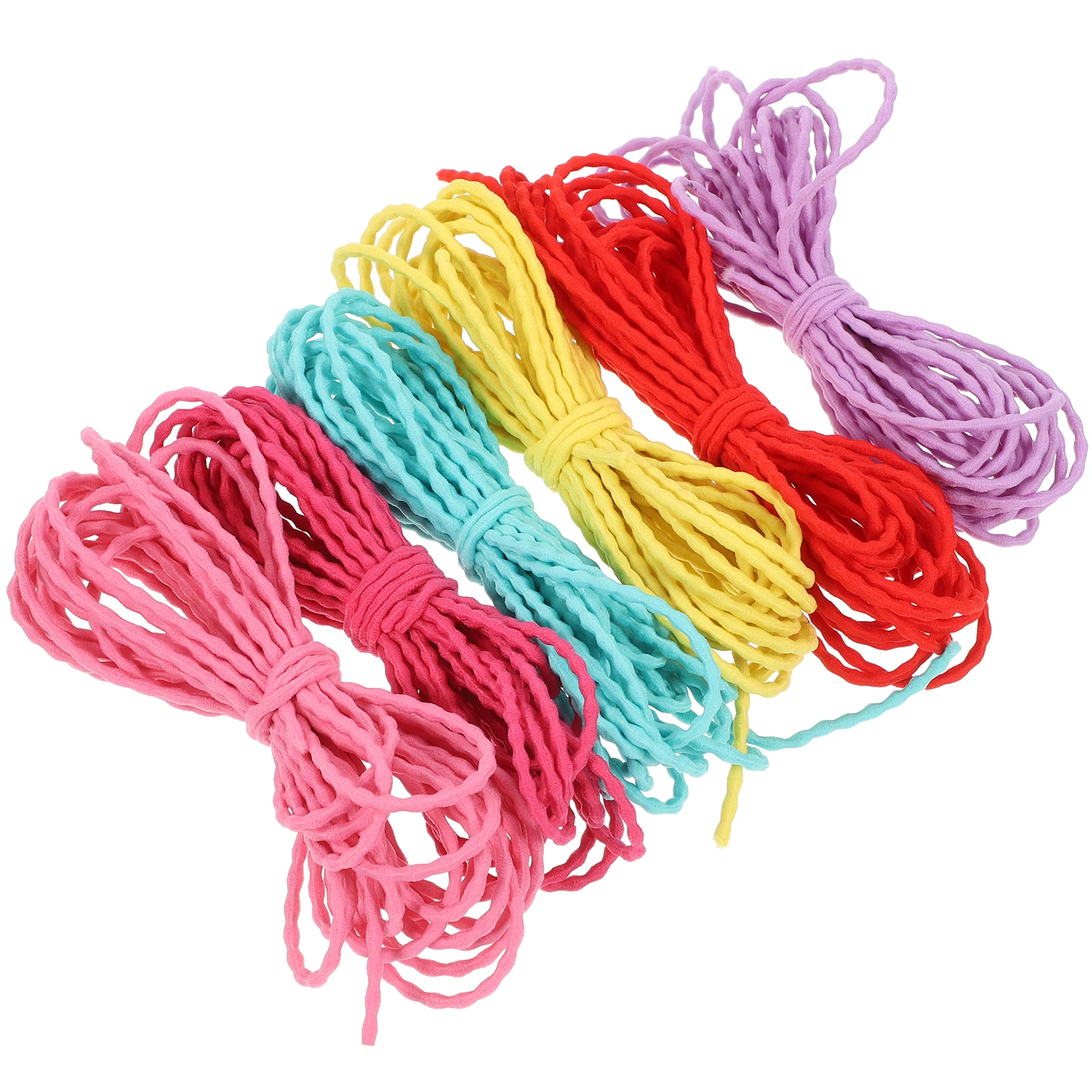 

6 Pcs Necklace Colorful Hair Rope Ribbon Stretchy Rubber Band Elastic Thread for Bracelets