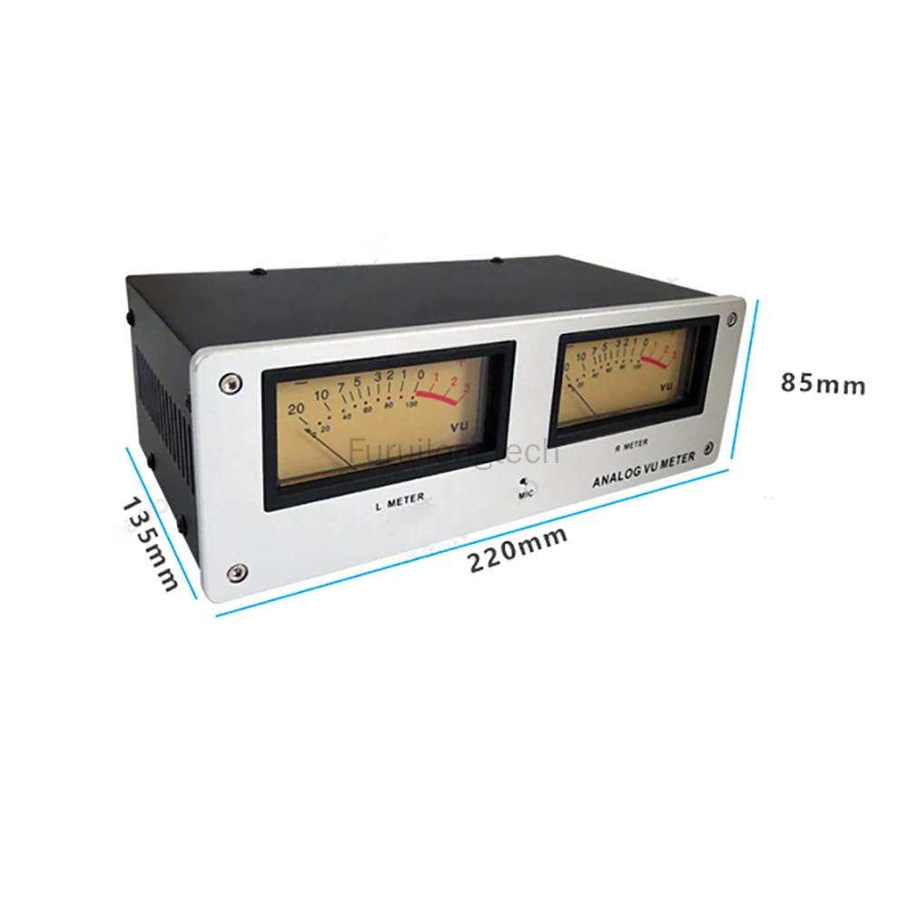 MIC-73 التحكم في الصوت مربع VU متر قياس المستوى لوحة سبائك الألومنيوم الخلفية الدافئة