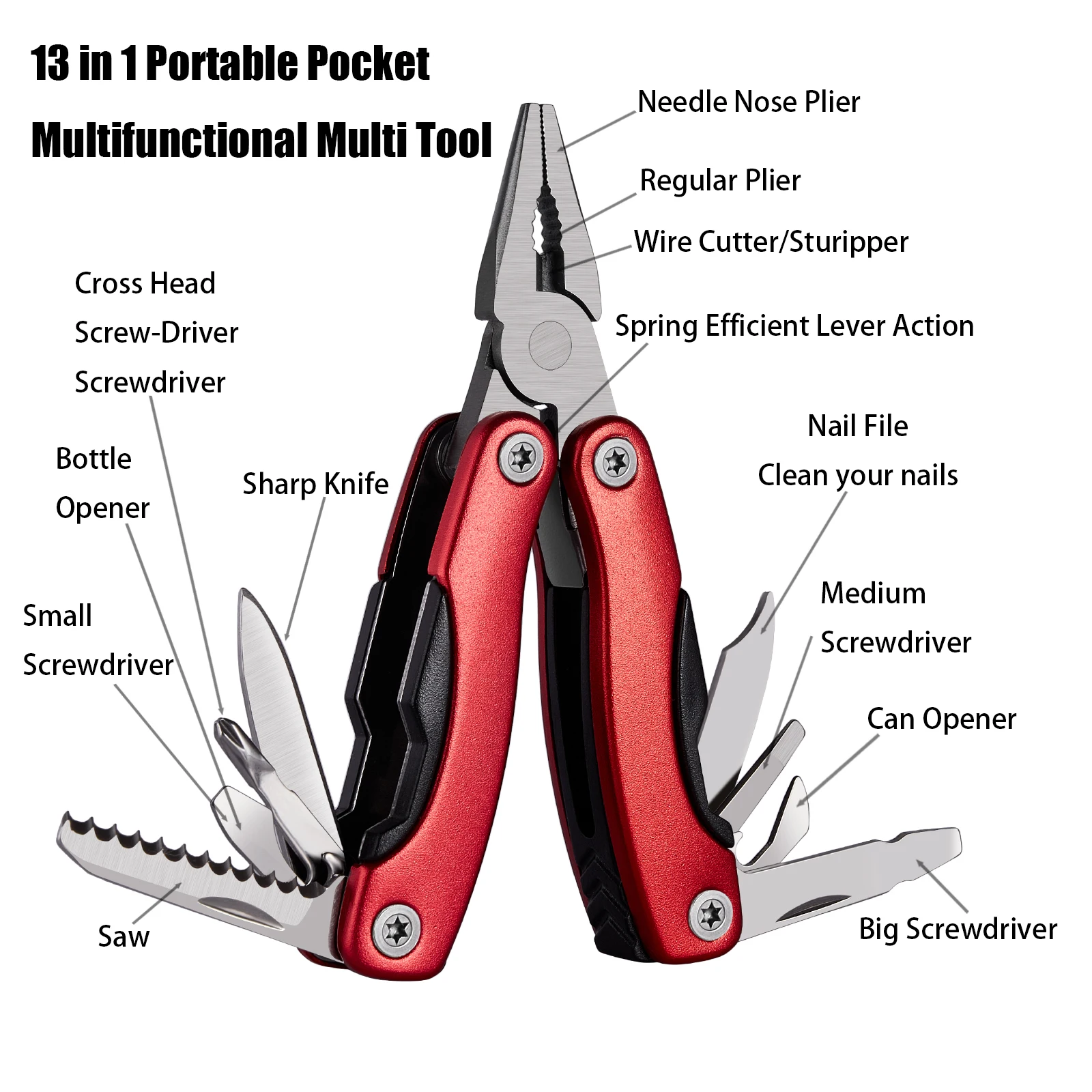 Multifunctional Pliers Outdoor Home Hand Tools Portable Folding Knife Pliers Wrench Tool Pocket Multi Tool Pliers Tool 1PCS