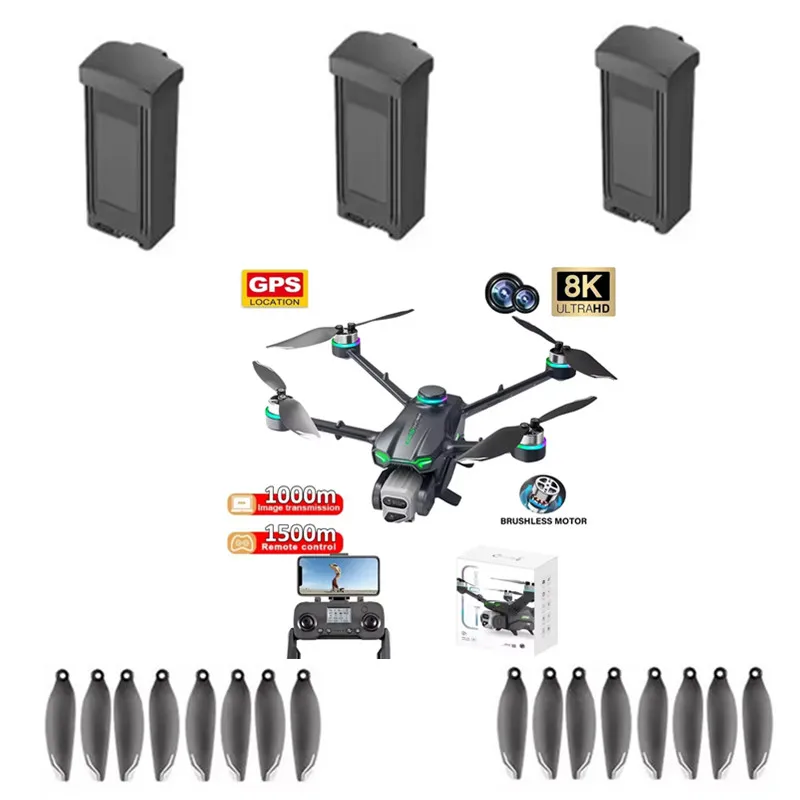 GT6 GPS Brushless Drone Battery 7.4V 1300Mah /Propeller GT6 GPS RC Drone Original Accessories GT6 GPS RC Dron Battery