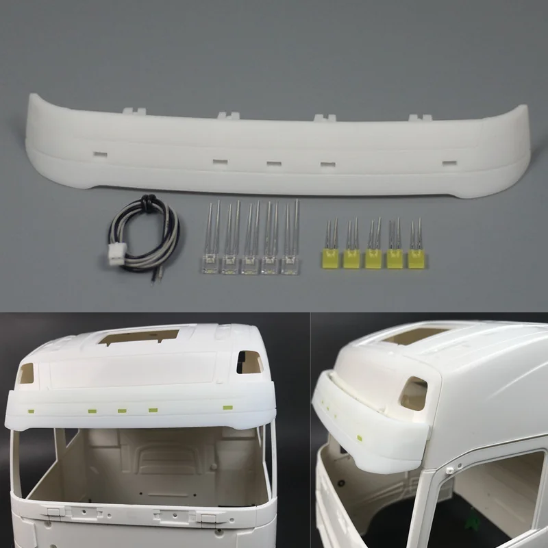 Decorazione del tetto della visiera parasole di simulazione LED per 1/14 Tamiya RC Truck ribaltabile VOLVO FH16 750 56360 Car