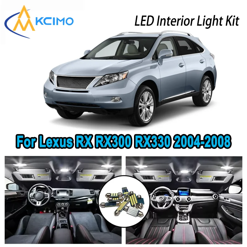 

Комплект яркого светодиодного внутреннего освещения премиум-класса для Lexus RX RX300 RX330 RX350 2004-2008, автомобильные лампы багажника с купольной картой и Canbus без ошибок