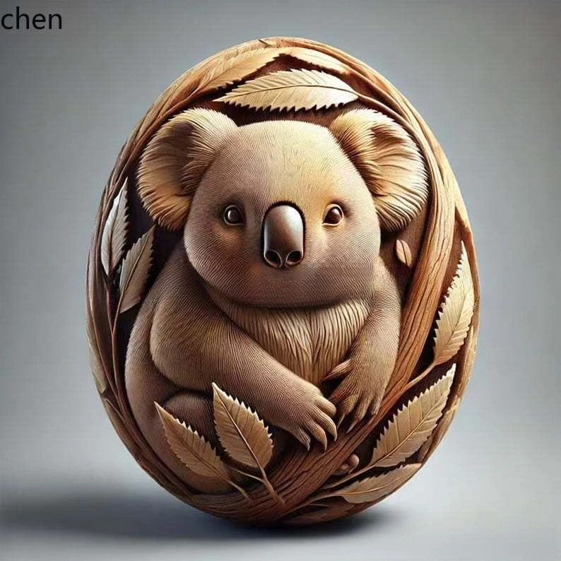 CZ Animal Easter carving craft egg resin animal Easter carved craft egg conference gift egg