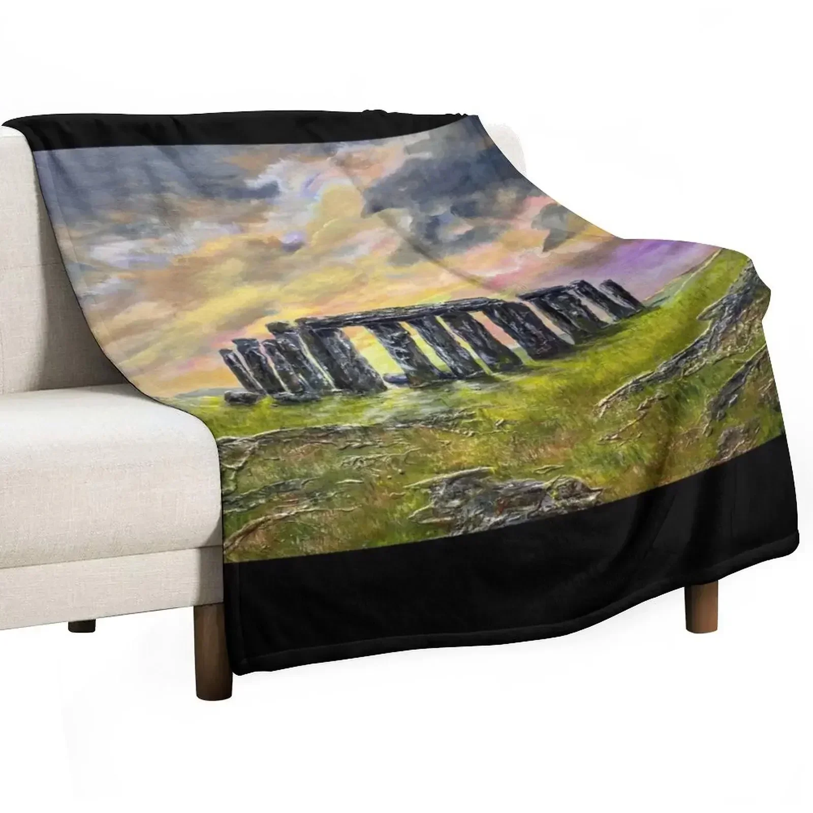 Stone Henge Throw Blanket Beautifuls Luxury Thicken Blankets