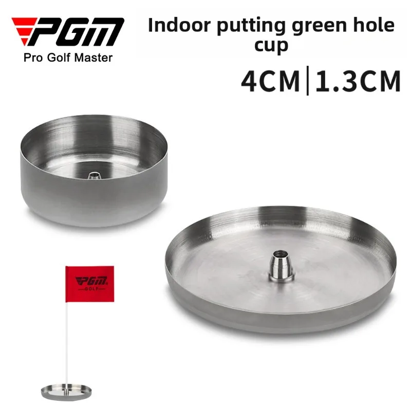 PGM 2pcs Golf Putting Hole Cup Set Stainless Steel Practice Green Cup with Flag Backyard Indoor Outdoor Training KDB002