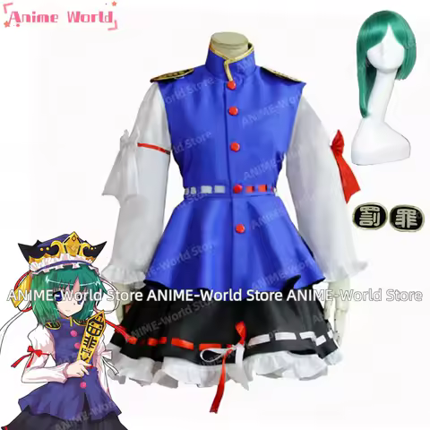 《Custom Size》Anime Touhou Project Shikieiki Yamaxanadu Cosplay Costume Custom Made Christmas Wig