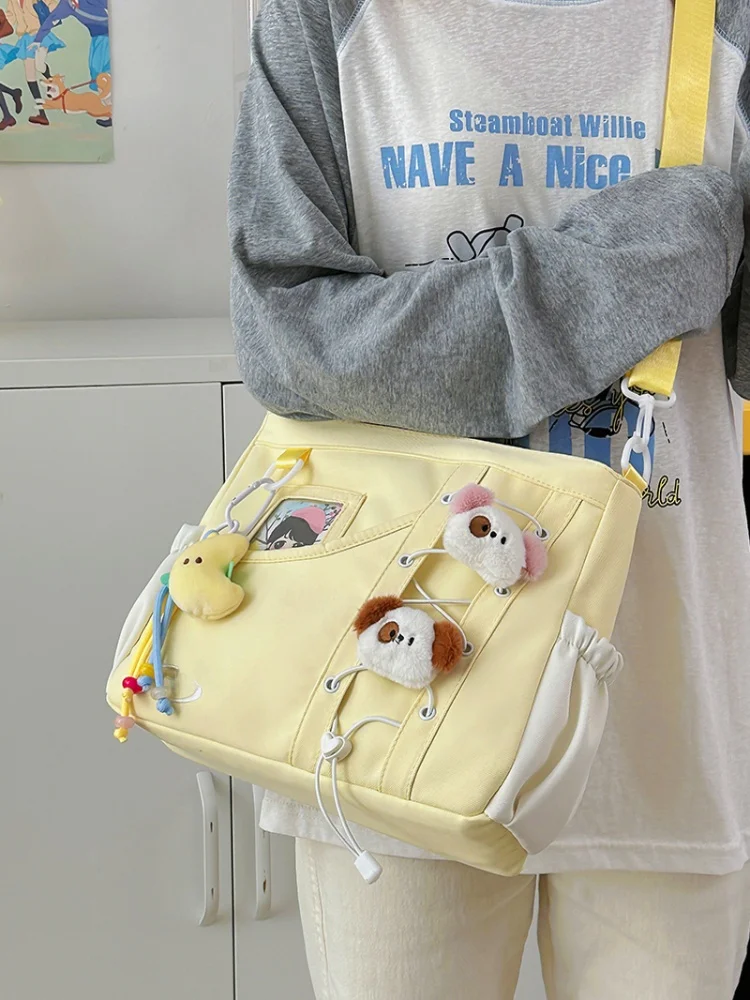 

College Sle Versatile Simple Large Capaci Menger Bag Women Transparent Crossbody oulder Bag Diagonal Baby Bag Pain Bag