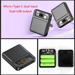 DIY 3 Slot 18650 Power Bank Case DC 5V2A Battery Power Shell Portable Power Bank Shell (Battery Not Included)