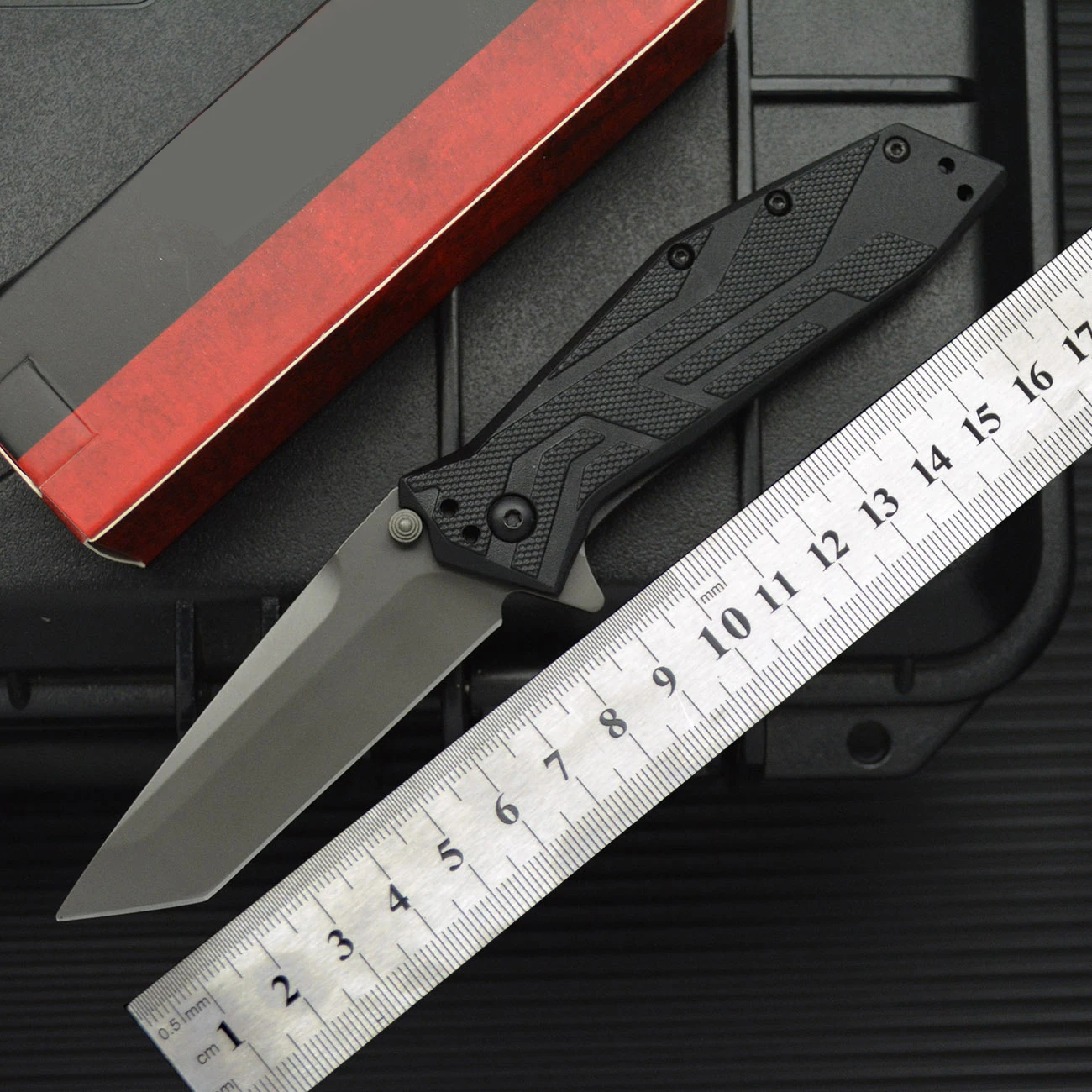High Quality 1990 Black Outdoor Folding Knife Portable Pocket Clip Camping Hunting Knife Kitchen Paring Tools with Gift Box