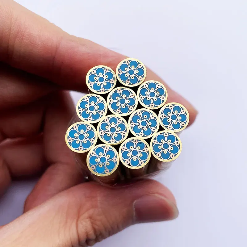 1pc 8mm Colored Flower Resin Filling Mosaics Pin Rivets for Knife Handle Decorative Material Mosaic Rivet Brass Tube Length 60mm