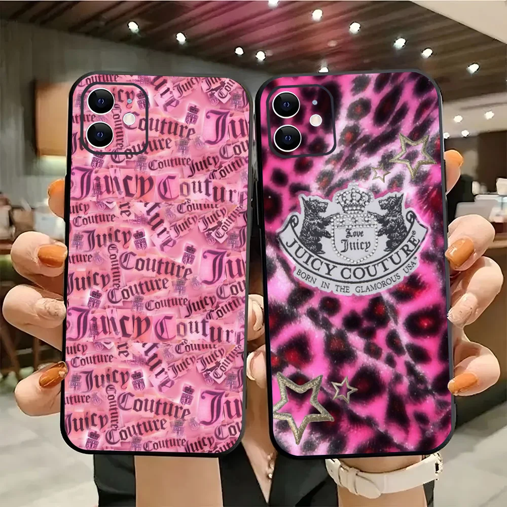 Juicy C- Couture Phone Case Silicone Soft For IPhone 16 15 14 13 12 11 X XR Plus Pro Max Plus